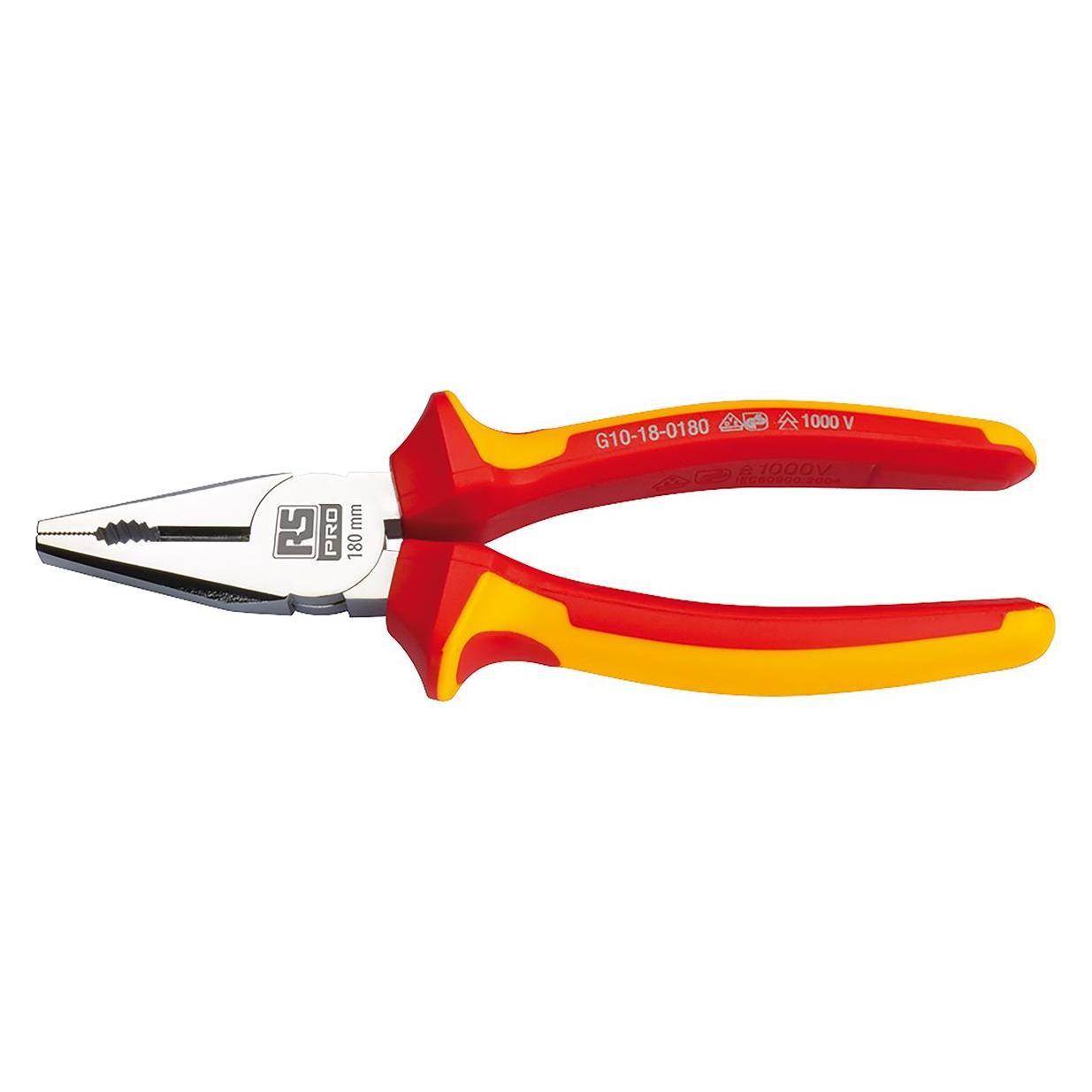 RS PRO 180 mm Insulated Pliers (VDE Approved) (180 mm) (1253066)