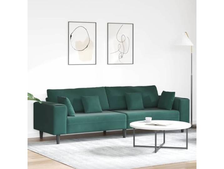 LPERTGFHU 4-Sitzer Sofa 250x77x76 cm Samt Dunkelgrün Federkissen für hohen Sitzkomfort, Stabile Sperrholzkonstruktion