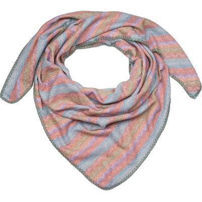 XXL-Schal STYLEBREAKER "Dreieckstuch Zick-Zack Webmuster", Damen, blau (türkis, flieder, orange), Obermaterial: 100% Viskose CV., Modisch, Modetücher