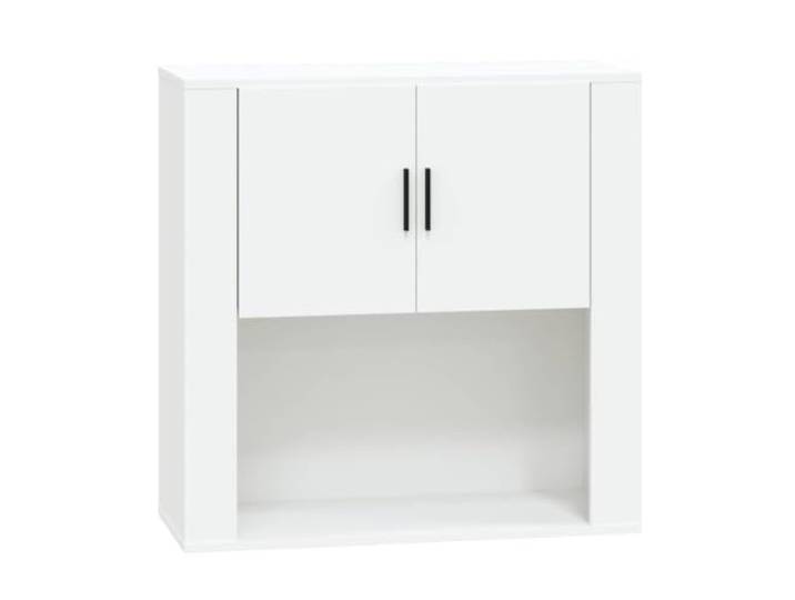 Wandschrank weiß 80x33x80 cm aus Holzwerkstoff für Holzwerkstoff, feuchtigkeitsbeständig, leicht zu reinigen, geräumig, Wandmontage, Universal