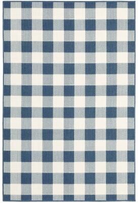 The Gray Barn Style Haven Gingham Check Indoor/Outdoor Area Rug..