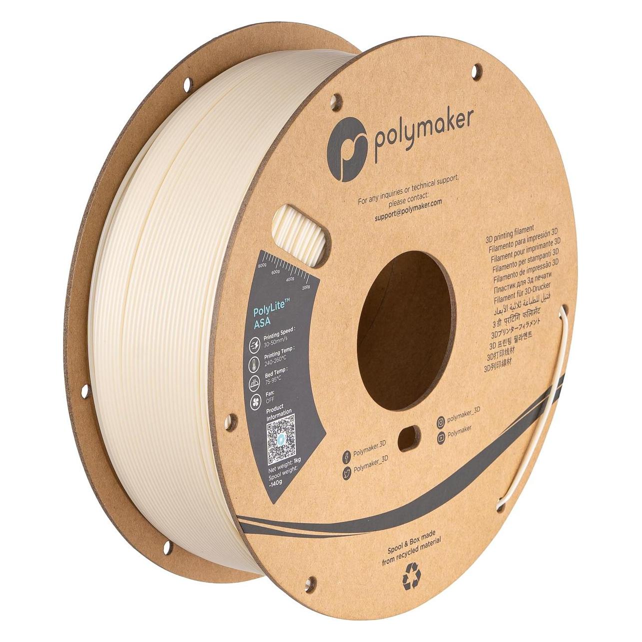 Polymaker PolyLite ASA Natürlich 1,75 mm 1.000 g (1000 g, 1.75 mm) (PF01006)