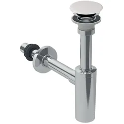 Geberit Waschbeckenablauf 151019011 d= 32/40mm, Ventilabdeckung, Abgang horizontal, weiß/hochglanz-verchromt