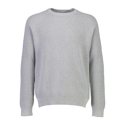 Strickpullover LINDBERGH "Strickpullover Relaxed Fit", Herren, Gr. L, grau (grau mel), Obermaterial: 60% Baumwolle, 40% Polyester, unifarben, Rundhals, Pullover Strickpullover