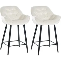 CLP 2er Set Barhocker Gibson 76 Samt   Farbe: creme