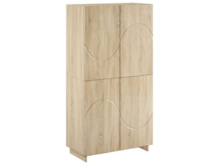 vidaXL Highboard Sonoma-Eiche 79x41x151 cm Holzwerkstoff Dieses Highboard ist aus glattem Holzwerkstoff gefertigt, Der Schrank verfügt über Regalböden und sichere Scharniertüren,