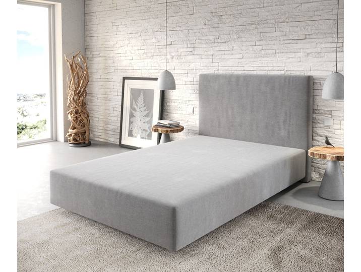 Boxspringgestell Dream-Well 120x200 cm Mikrofaser Grau, Boxspringbetten