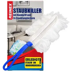 Staubwedel Reinex Staubkiller mit Handgriff inkl. 2x Staubfangtuch Microfaser