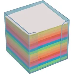 Büroring Notizzettel in Transparent-Box, intensivfarbiges Papier