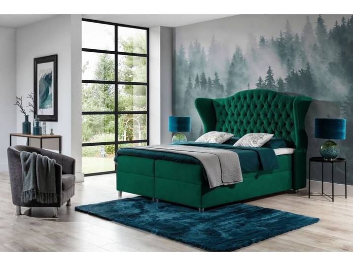 JVmoebel Boxspringbett Chesterfield Boxspringbett in Samt mit eleganter Velvet-Oberfläche, Made in Europa