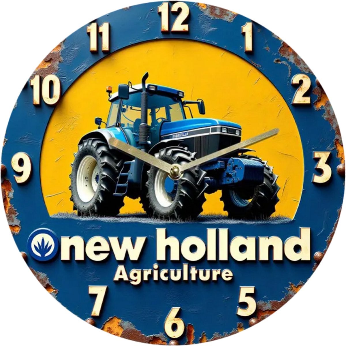 New Holland Tractor Wandklok 2D - Geluidloze Trekker Klok - 20 cm