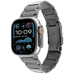 Fixed Titan Clock Basis Apple Watch 44/45/46/49mm für Smart Clock, Natural Titanium (Metall, Stainless Steel, Titanium), Uhrenarmband, Schwarz