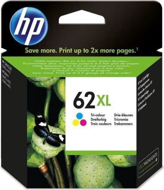 HP 62XL driekleurige inktpatronen met hoge capaciteit voor Officejet Mobile 250, Envy 5540, Envy 5640 en Envy 7640