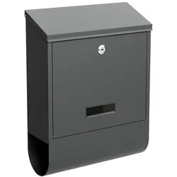 BASI 2170-0900 BK 300M Briefkasten Stahl  Anthrazit Matt Namensschild Hebelschloss