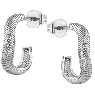 Paar Creolen FIRETTI "Schmuck Geschenk Silber 925 Ohrschmuck Ohrringe Schlangenketten-Optik", silberfarben, Ohrringe, Damen, 18,7mm, Silber 925 (Sterlingsilber)