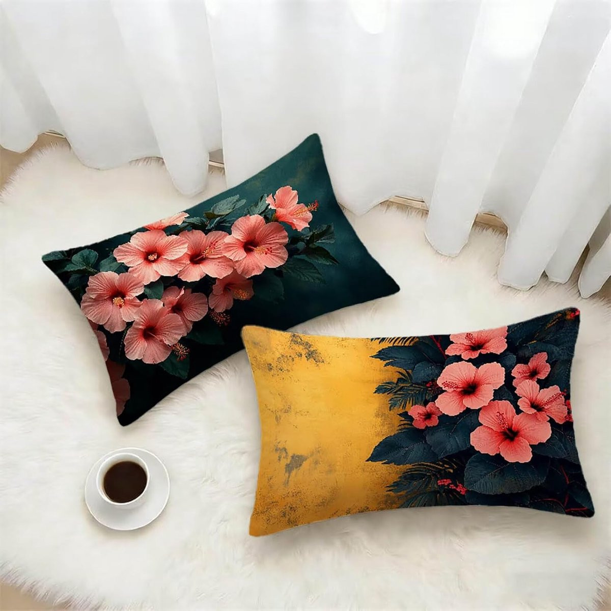 Set van kussenovertrekken met waterdichte coating, Roze, 40 x 70 cm