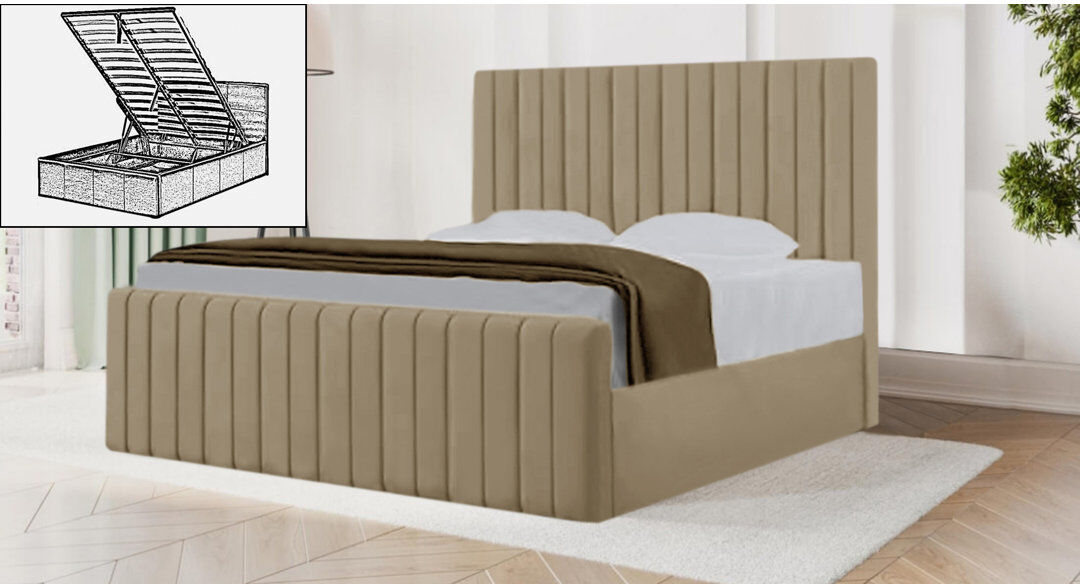 Brayden Studio Sophia Storage Bed Mink Double (4'6)