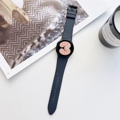 Everyday Crate Samsung Galaxy Watch4 Leather Strap Double Sided Adjustable Replacement Watch Band blue