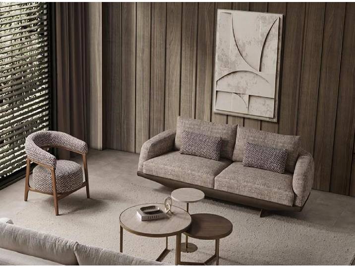 JVmoebel Polstergarnitur Braune Polstergarnitur mit modernem Design für elegantes Wohnen, (2-tlg., Sofa 3 Sitzer+Sessel), Made in Europa