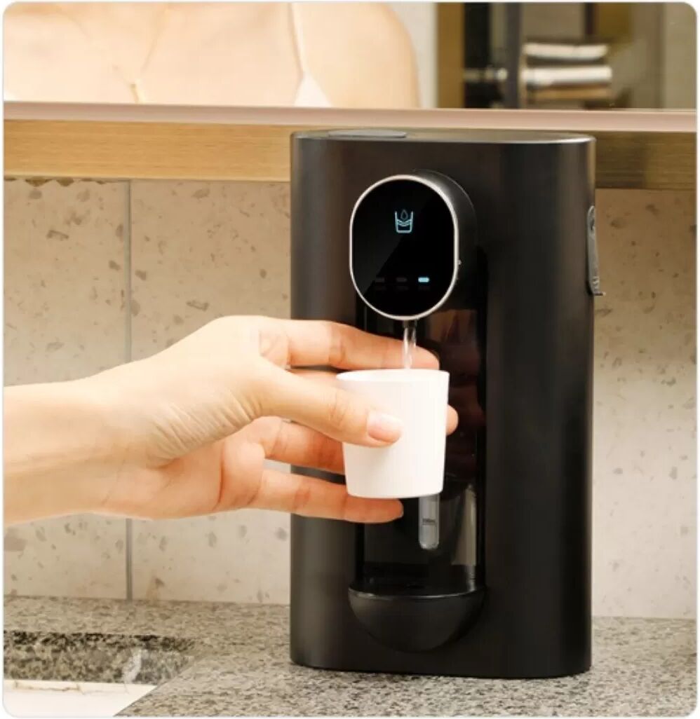 INF Smart Sensor Mundspülspender – berührungslos, 3-stufige Dosierung, wandmontage ohne Bohren, magnetische Becher, Schwarz