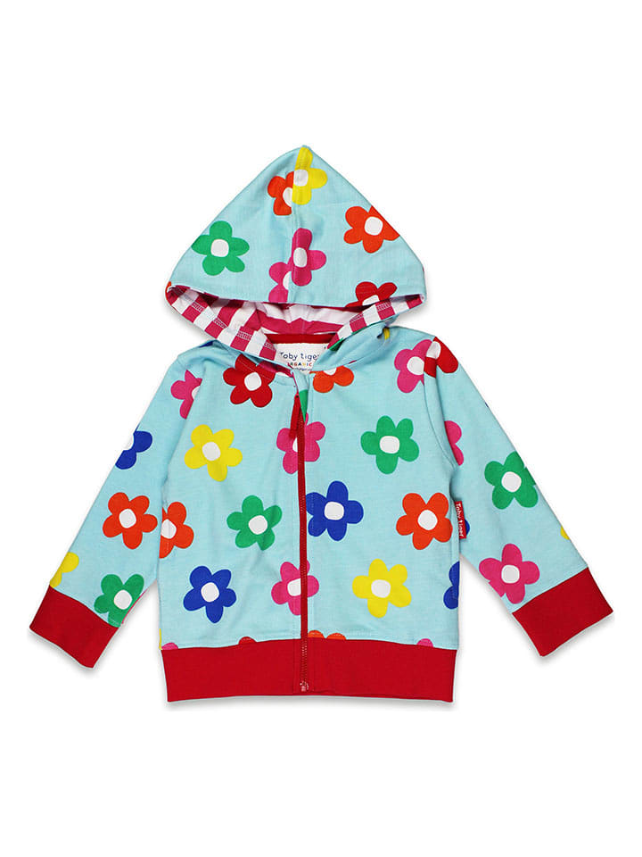 Toby Tiger Sweatjacke in Hellblau - 110