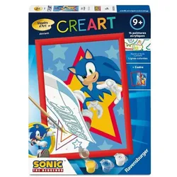 Ravensburger – CreArt Kids 18x24cm – Malen nach Zahlen – Sonic – Malen-nach-Zahlen-Set