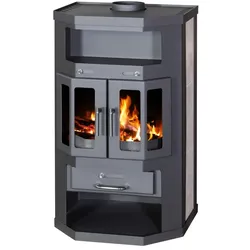 EEK A Flügeltür-Kaminofen Victoria Taro2, schwarz, dauerbrandfähig – 9.04 kW