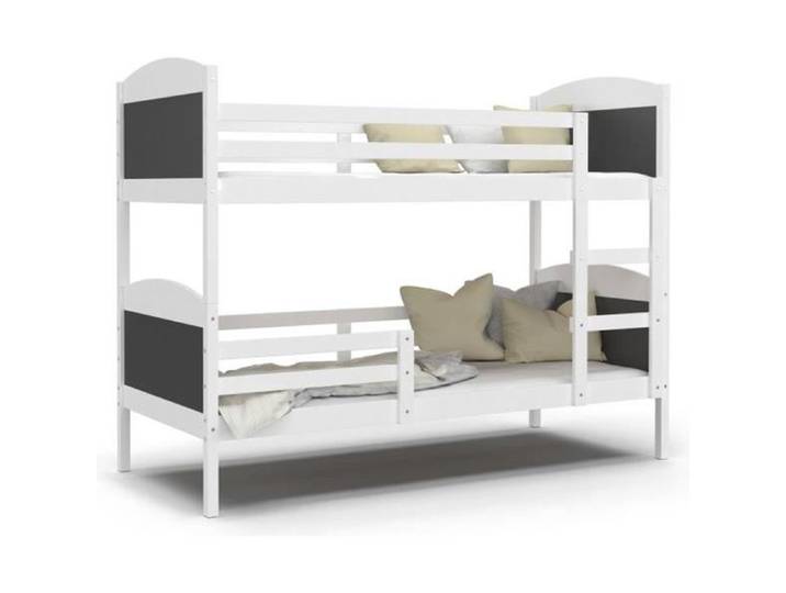 Lit Superposé Mati 90x190 Blanc - gris