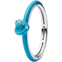 Pandora 193828C01 Damenring Silber Türkisfarbenes Herz, 60/19,1
