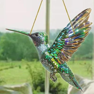 Uplifted Finds Acrylic Colorful Hummingbird Suncatcher   Kawaii Garden & Car Hanging Pendant j 20cm