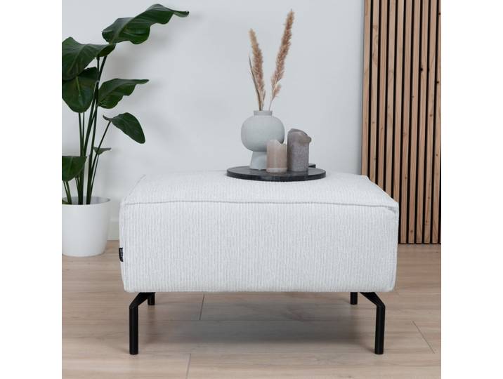 Bronx71 Hocker Kansas Stoff off white