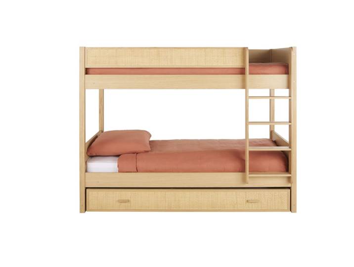 Etagenbett mit Lattenrost, für 3 Personen (90x190 cm)