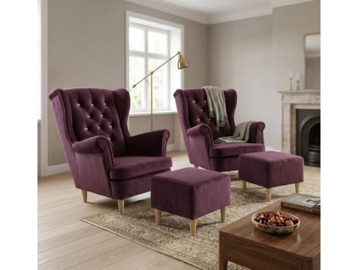 Family Meble 2er-Set Ohrensessel Gaja Aura mit Hockern – Variante Gaja Aura 6