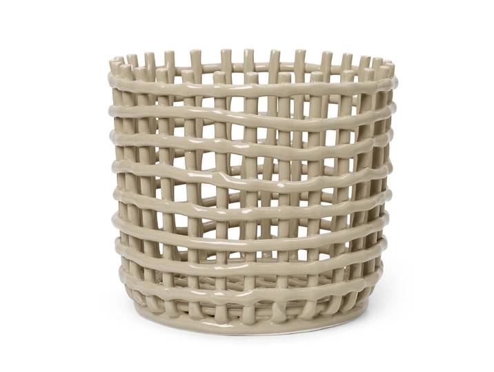 Ferm Living - Keramik Korb, gross, cashmere