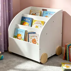 Relaxdays Bücherregal Kinder 3 Fächer Weiß,Hellbraun