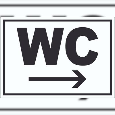 HB-Druck WC mit Pfeil nach rechts Aufkleber A0 (841x1189mm)