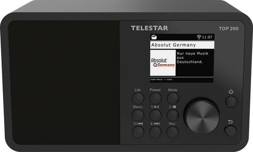 Telestar TOP 200 Schwarz Internet Kofferradio Internet, DAB+, UKW Schwarz