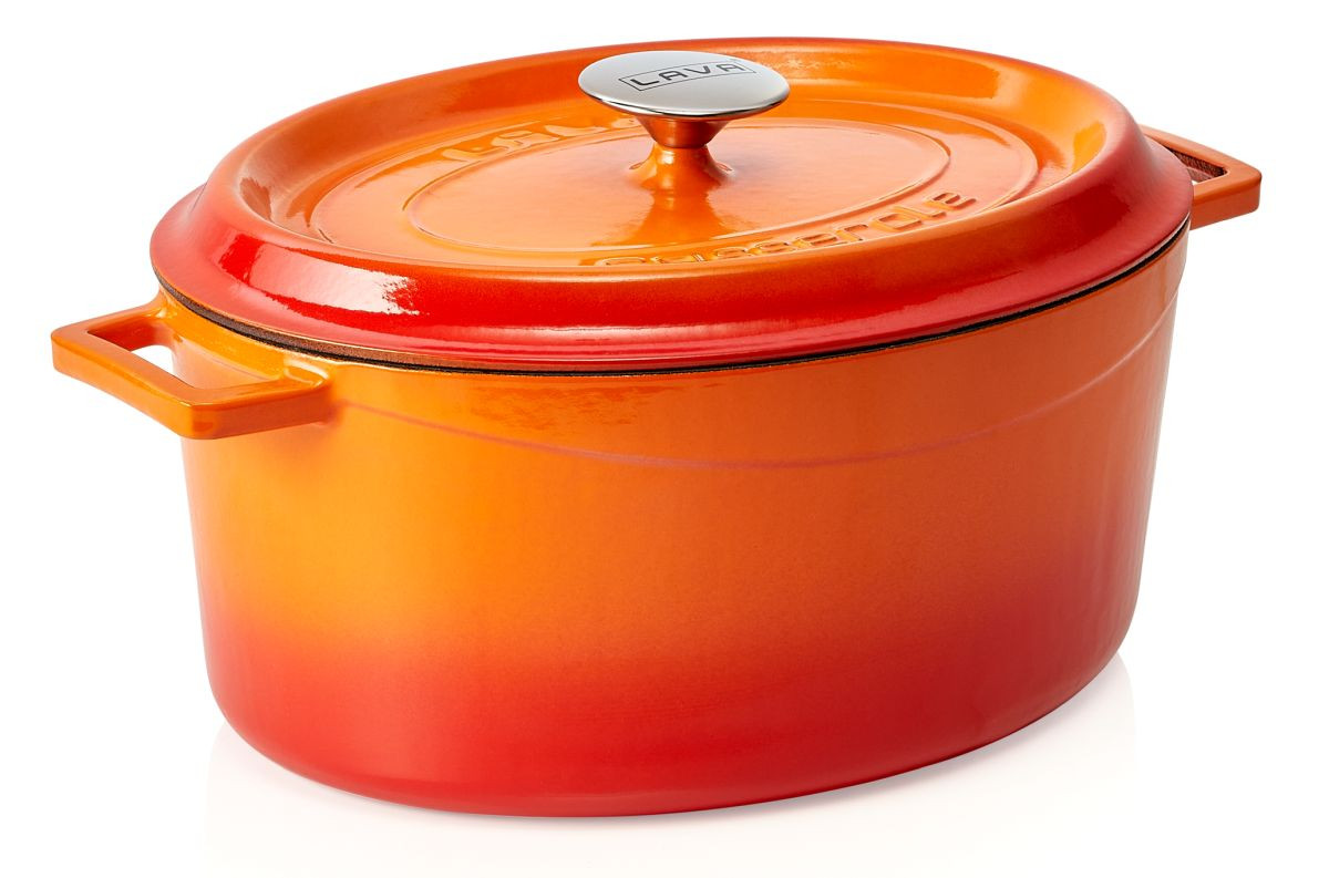 Lava Cookware Gietijzeren Pan, 7 liter, Oranje, model LVOTC31K2OR