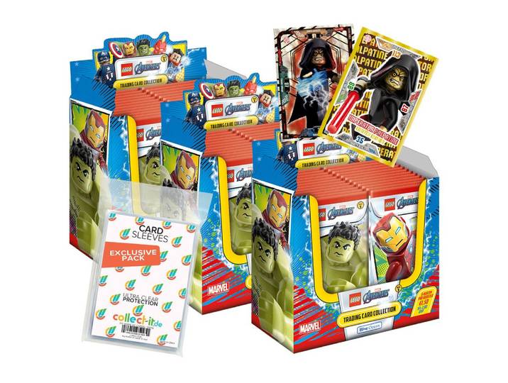 Star Wars Sammelkarte LEGO Avengers Serie 1 Trading Cards 3 Display + collect-it Hüllen