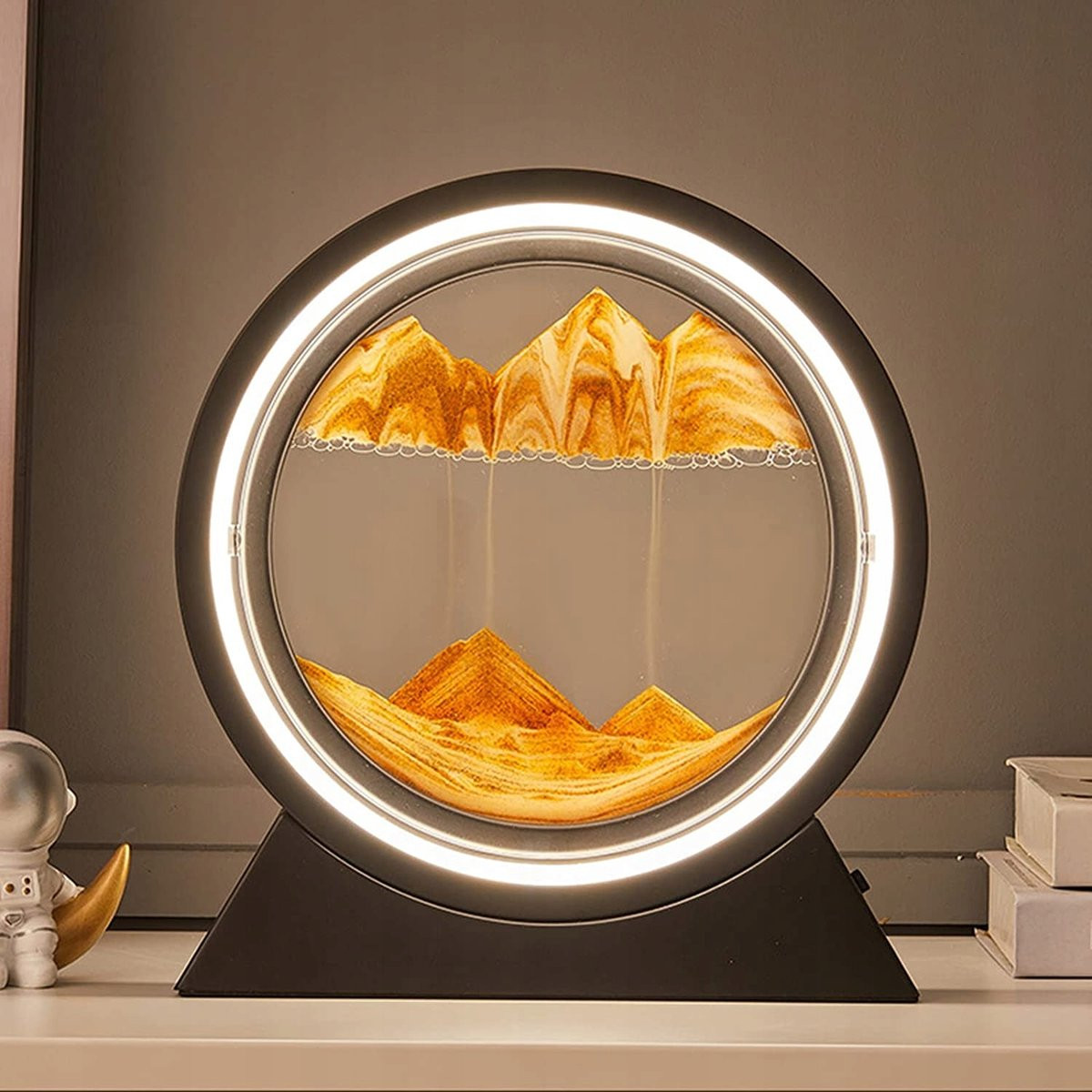 Dynamisch 3D Zandkunst Schilderij met LED Verlichting, 24 cm