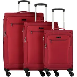 D&N Travel Line 6804 4-Rollen Kofferset 3tlg., Koffer, Rot