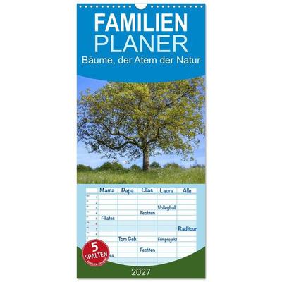 Familienplaner 2027 - Bäume, der Atem der Natur mit 5 Spalten (Wandkalender, 21 x 45 cm) CALVENDO