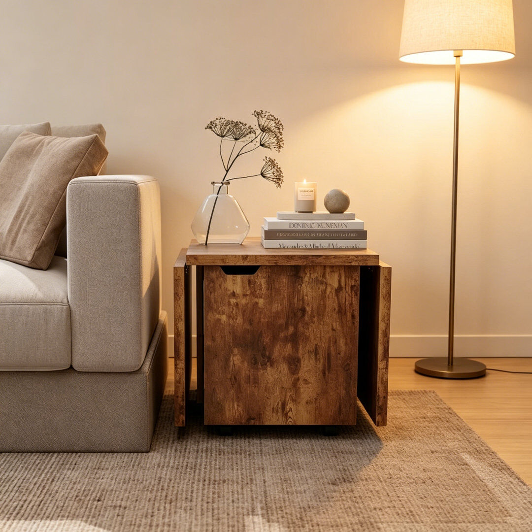 Brambly Cottage End Table Rustic Brown 45cm H X 120cm W X 60cm D