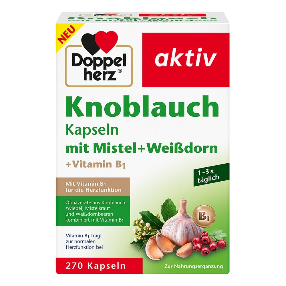 Queisser Pharma GmbH & Co. KG Doppelherz Knoblauch Mistel + Weißdorn + Vitamin B1 19765745