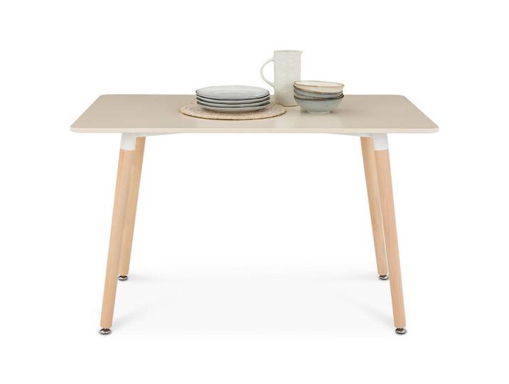 Idimex Esstisch Shannon cremeweiß, Creme, Holz, Buche, Mode, Rechteckig, 120x75x70 cm, Esszimmer, Esstische