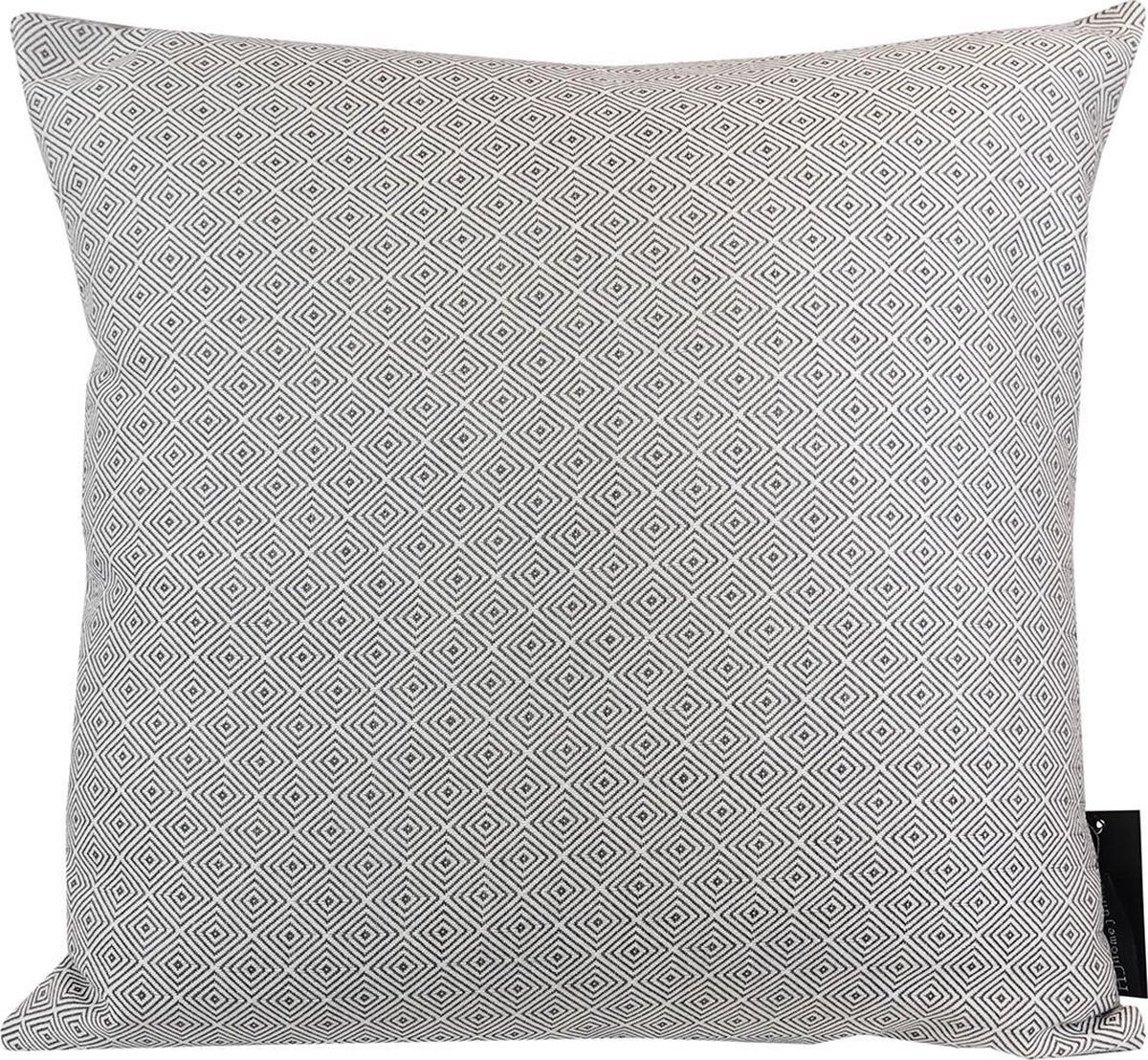Home Junky Sierkussen Jacquard Diamond Steel Grey - Grijs - 50 x 50 cm