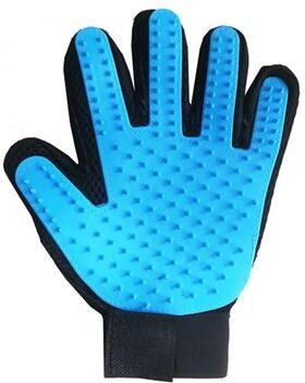 Uplift Treasures Breathable Pet Grooming Hair Removal Gloves sky Blue Left