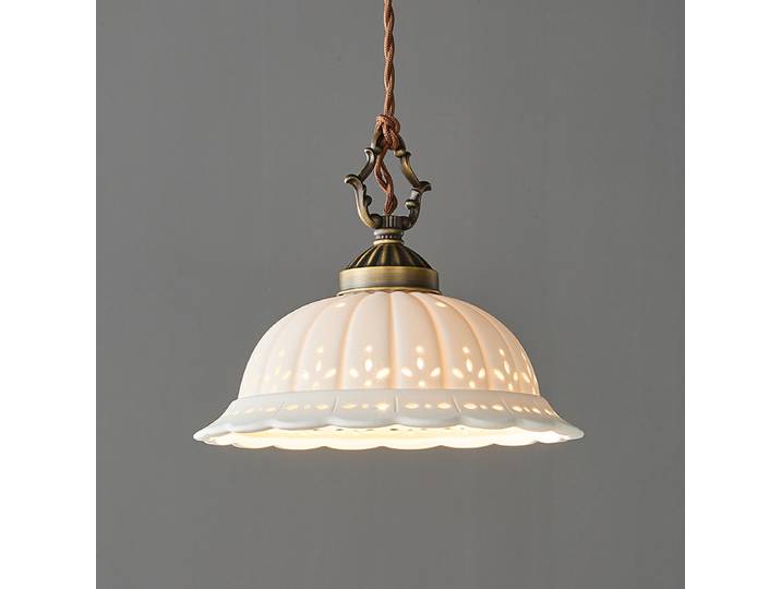 Mode espagnole LED décor modèle suspension de luxe cuivre céramique maison lampe chambre Foyer luminaires livraison directe