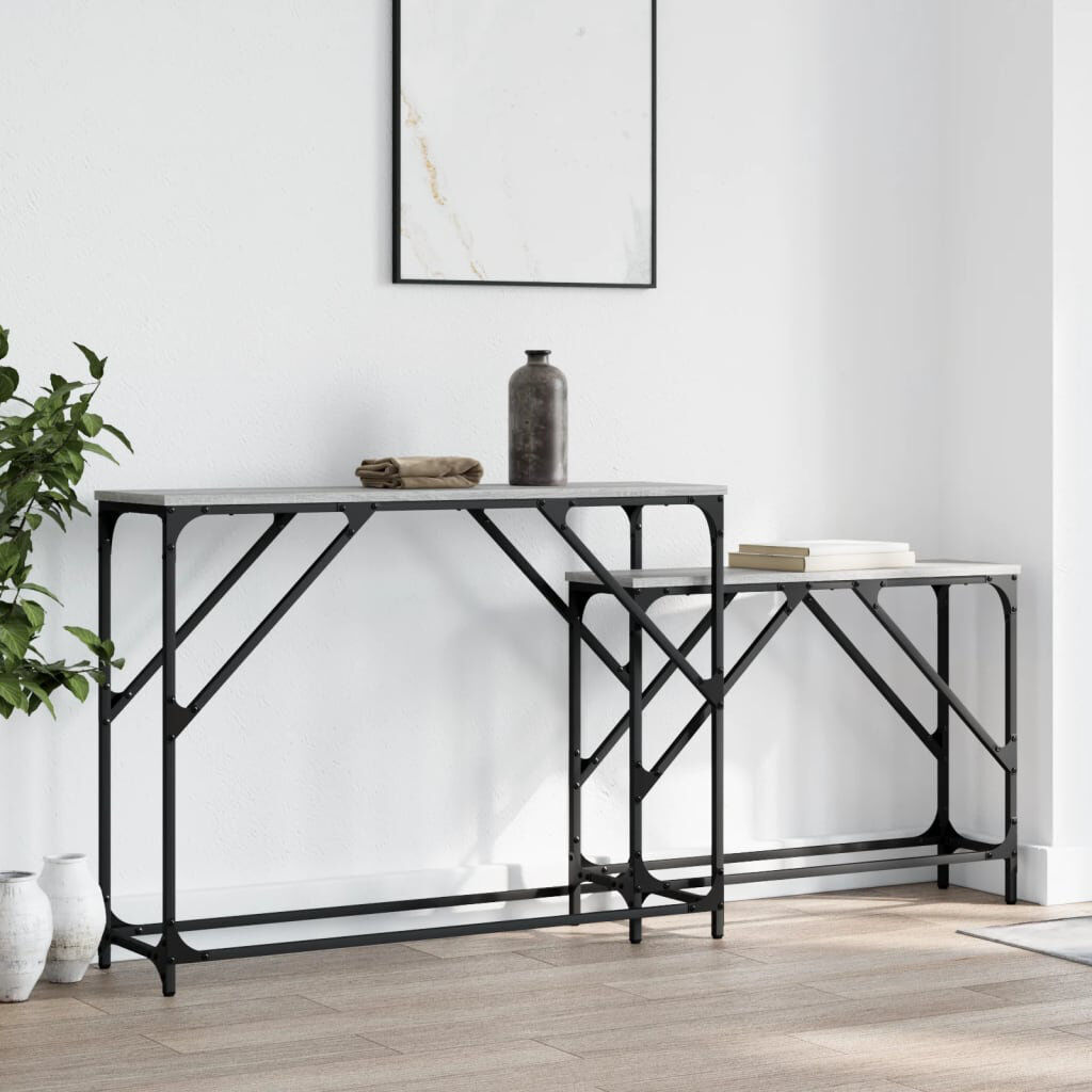 Borough Wharf Guin 100cm Console Table Grey Sonoma