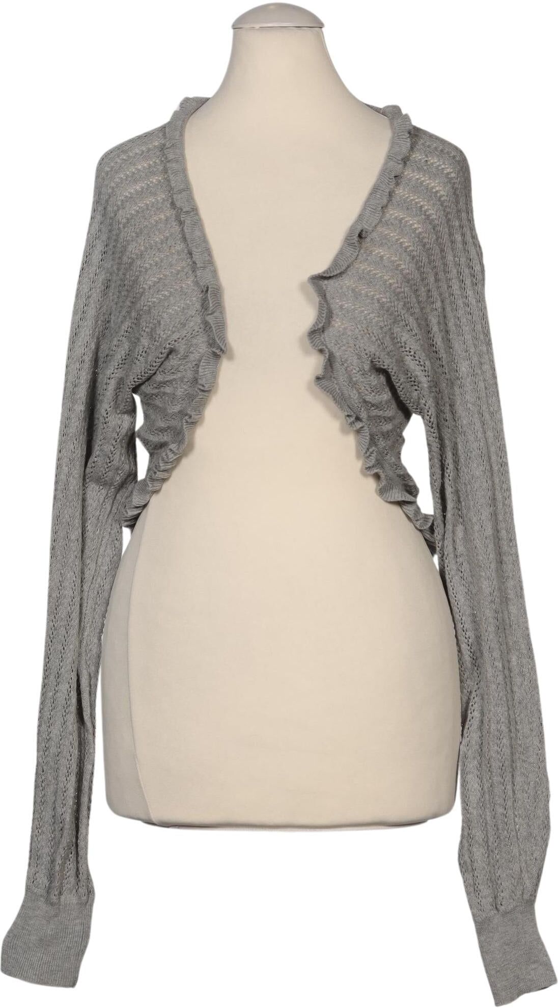 Massimo Dutti Damen Strickjacke, Grau, Gr. S, Baumwolle - Second Hand